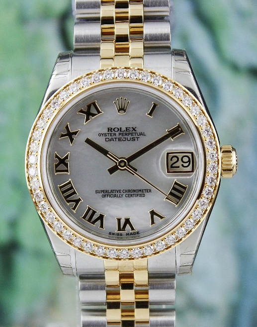 (image for) UNWORN ROLEX MID SIZE STEEL & GOLD OYSTER PERPETUAL DATEJUST /178383 / MOP